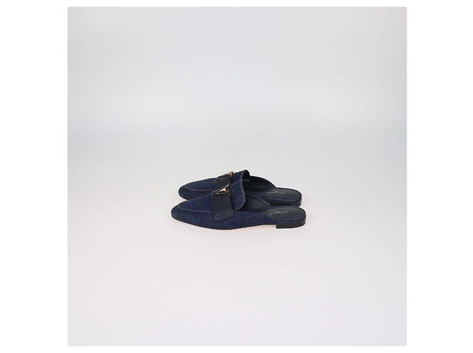 Mules aperte LV Mare in denim blu scuro Louis Vuitton - vista 4