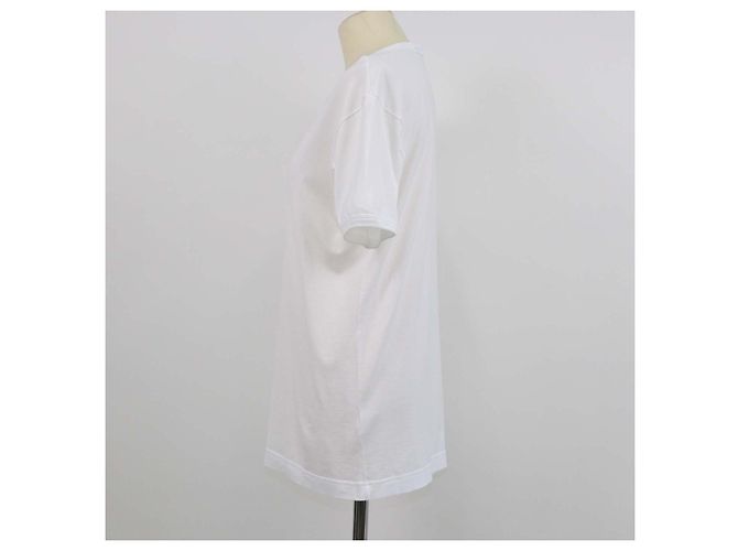 T-shirt in cotone bianca con scollo a V Dolce & Gabbana - vista 2