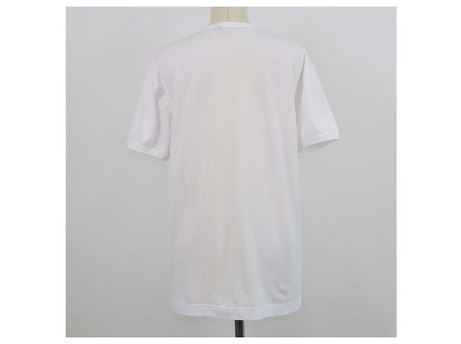 T-shirt in cotone bianca con scollo a V Dolce & Gabbana - vista 3