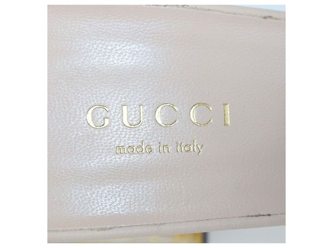 Sandali Gucci Slide in pelle rosa chiaro con G intrecciate traforate - vista 6