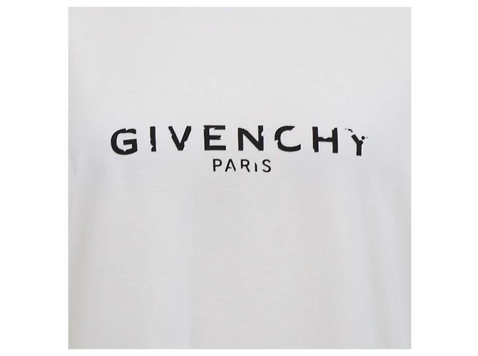 T-shirt girocollo in cotone bianco con logo stampato Givenchy - vista 4