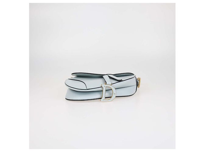 Bolsa Saddle Christian Dior em couro azul claro com alça - vista 4