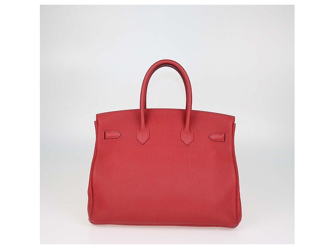 Hermès Borsa Birkin 35 Hermes in pelle Togo Vermillon con hardware dorato - vista 3