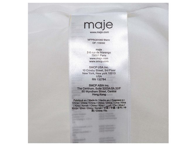 Vestido corto de manga larga de encaje bordado de algodón blanco Maje - vista 5