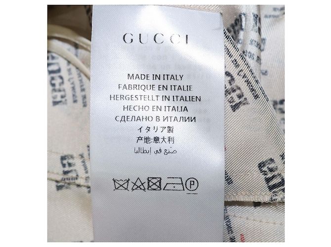 Falda midi plisada Gucci beige de seda con estampado Invite Stamp - vista 6