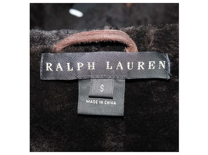 Ralph Laurent Toggle Loop Jacke aus dunkelbraunem Wildleder und Lammfell - Ansicht 5