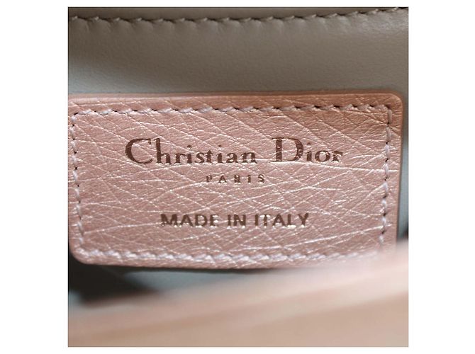 Mini borsa Lady Dior in struzzo rosa metallizzato Christian Dior - vista 5