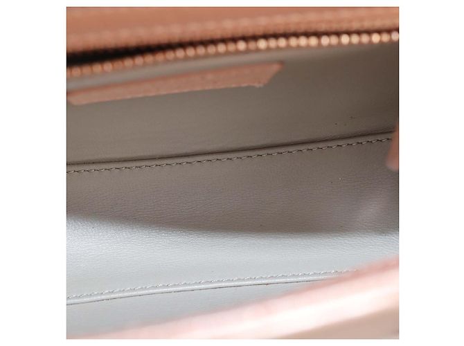 Mini borsa Lady Dior in struzzo rosa metallizzato Christian Dior - vista 6