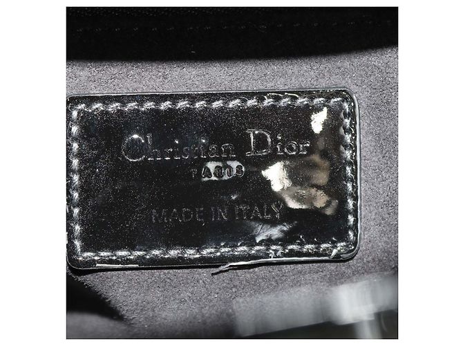 Picca borsa Lady Dior in pelle verniciata nera Cannage Christian Dior - vista 5