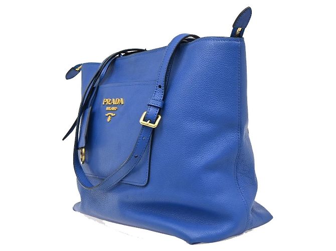 Prada Shopping Vitello Daino Medium con bolsillo frontal - vista 3