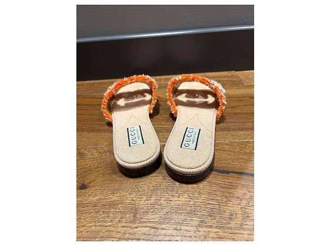 Ciabatte Gucci GG Marmont in cotone - vista 10