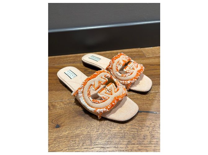 Ciabatte Gucci GG Marmont in cotone - vista 11