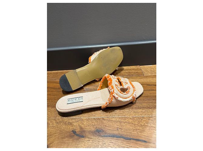 Ciabatte Gucci GG Marmont in cotone - vista 3