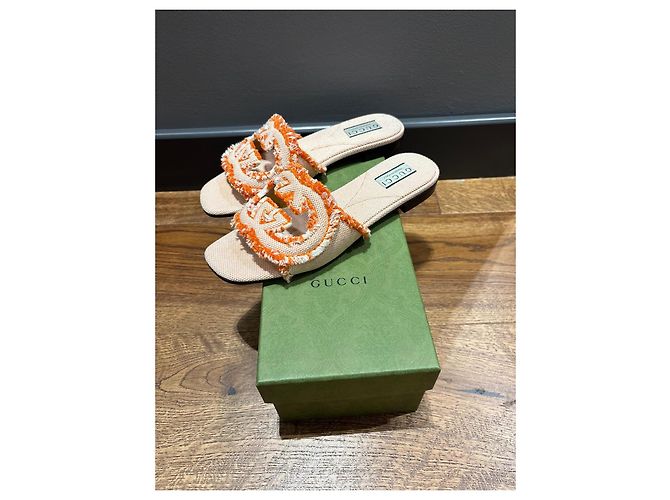 Ciabatte Gucci GG Marmont in cotone - vista 6