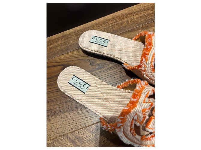 Ciabatte Gucci GG Marmont in cotone - vista 8