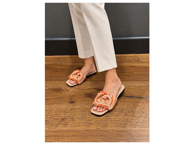 Ciabatte Gucci GG Marmont in cotone - vista 9