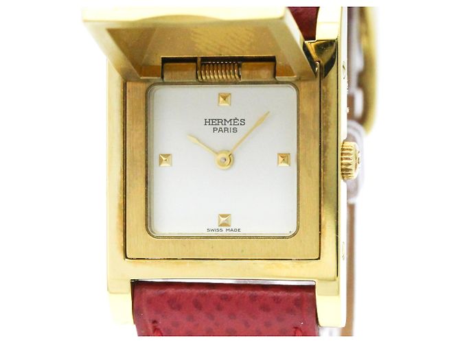 Hermès Hermes Medor Quartz Plated Metal and Leather 23 - vista 2