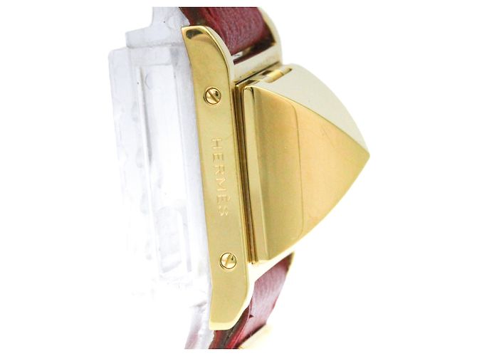Hermès Hermes Medor Quartz Plated Metal and Leather 23 - vista 4