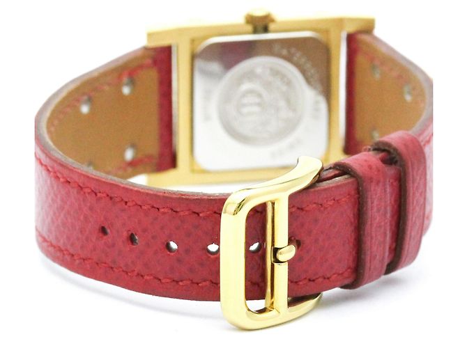 Hermès Hermes Medor Quartz Plated Metal and Leather 23 - vista 6