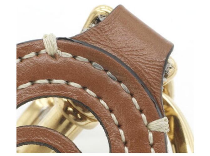 Céline Portachiavi Celine in pelle marrone e oro - vista 5