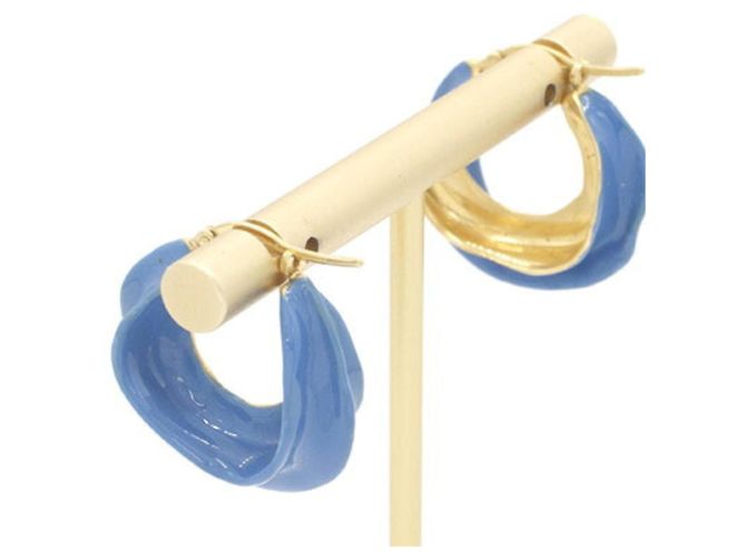 Céline Pendientes de botón Celine para mujer en azul y dorado - vista 2