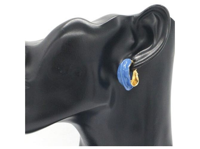 Céline Pendientes de botón Celine para mujer en azul y dorado - vista 7