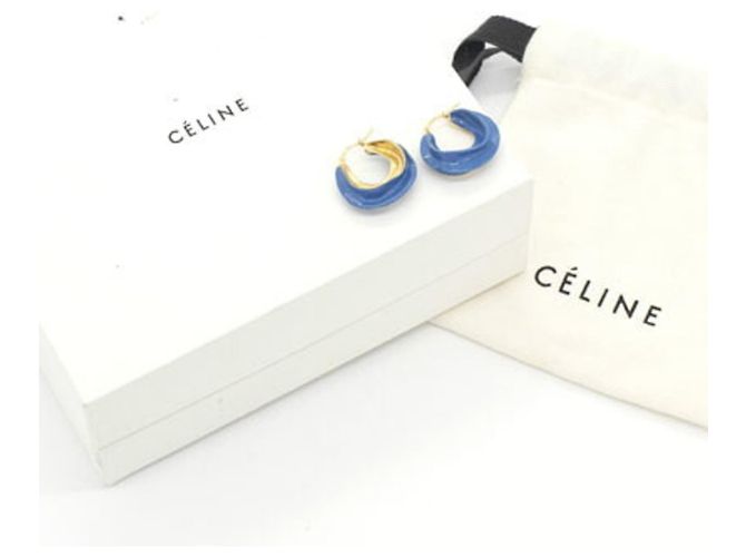 Céline Pendientes de botón Celine para mujer en azul y dorado - vista 8