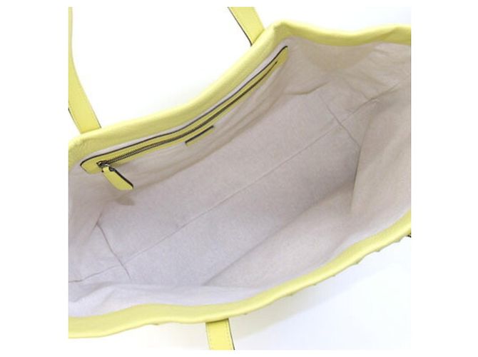 Sac cabas Jimmy Choo en cuir jaune citron - vue 3
