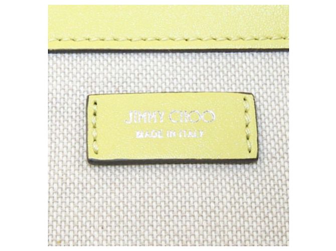 Sac cabas Jimmy Choo en cuir jaune citron - vue 4