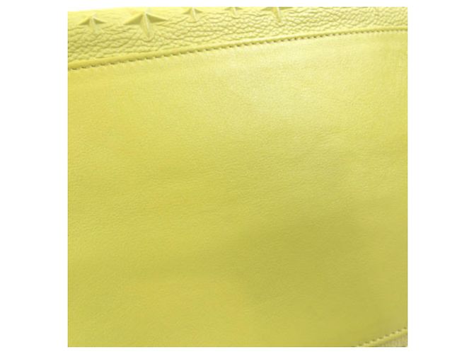 Sac cabas Jimmy Choo en cuir jaune citron - vue 5