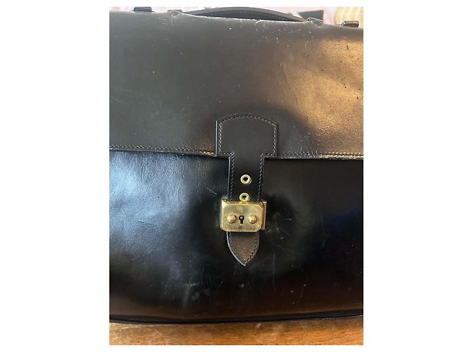 Hermès Sac à Dépêches 38 Borsa da Ufficio in Pelle Box Nera - vista 6