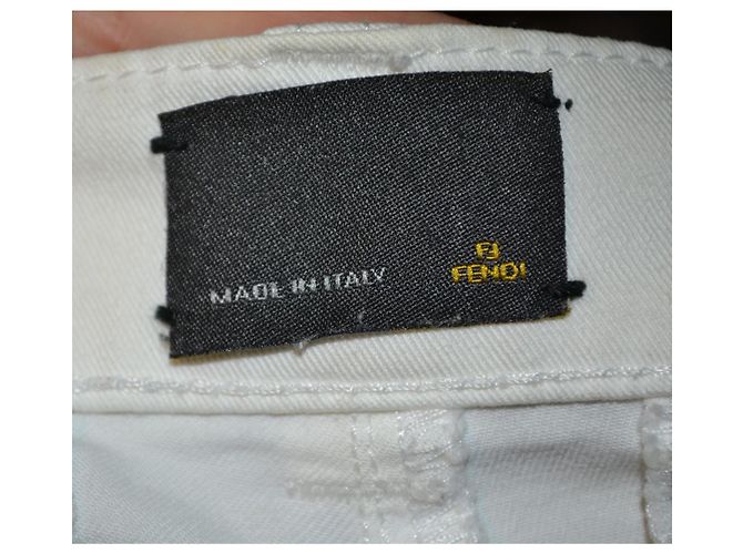 Fendi Calças brancas de algodão - vista 5