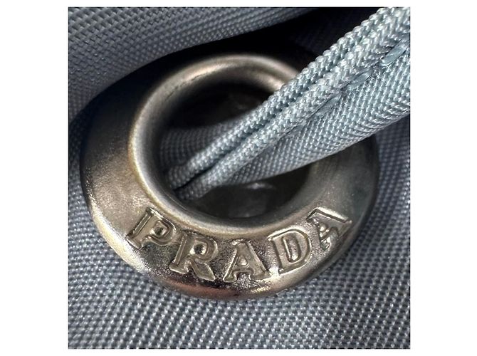 Mochila Prada Tessuto em nylon azul bebé e amarelo - vista 8