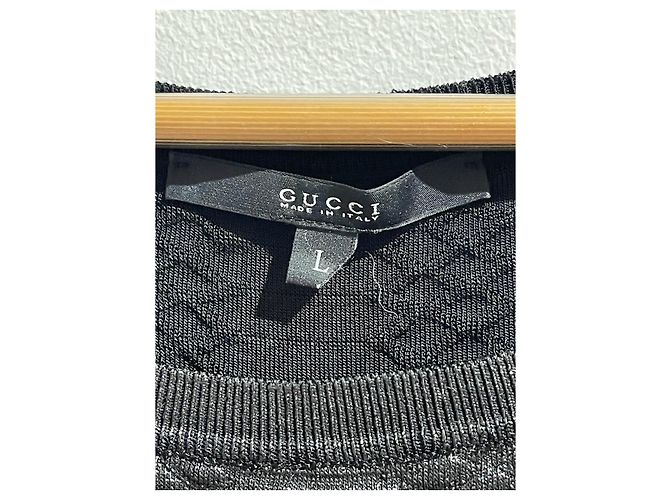 Vestido Gucci de punto negro con estampado de pitón Talla L - vista 5
