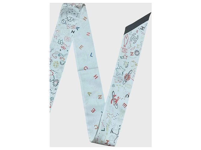 Chanel slim Foulard weiß multicolor - Ansicht 2