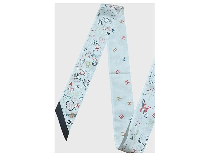 Chanel slim Foulard weiß multicolor - Ansicht 3