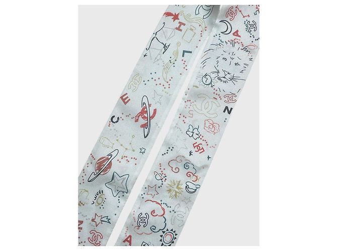Chanel slim Foulard weiß multicolor - Ansicht 7