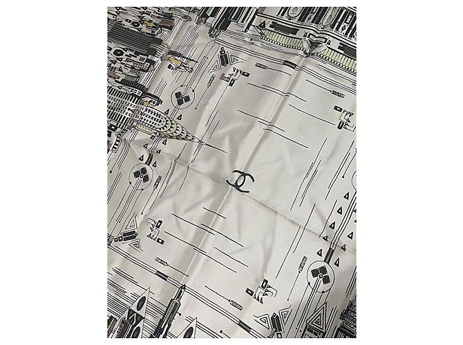 Lenço Chanel New York branco - vista 5