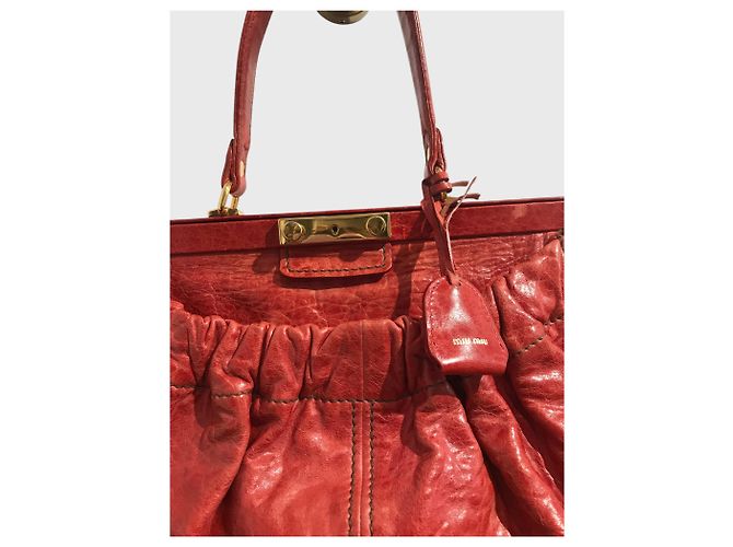 Borsa tote Miu Miu in pelle rossa - vista 2