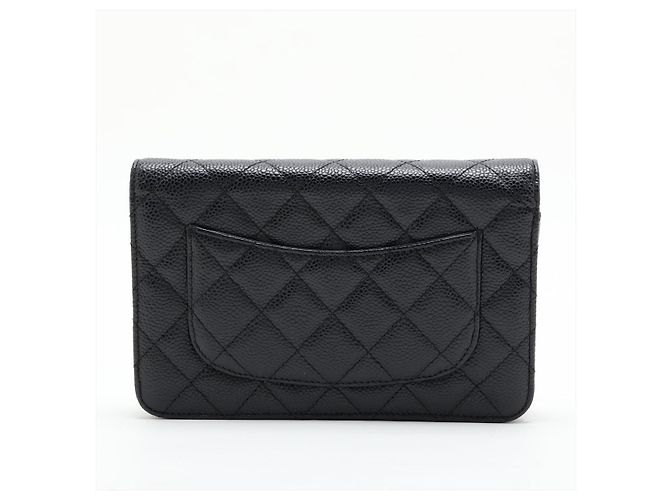 Chanel WOC Pelle Caviar Matelassé Flap Crossbody Black - vista 2