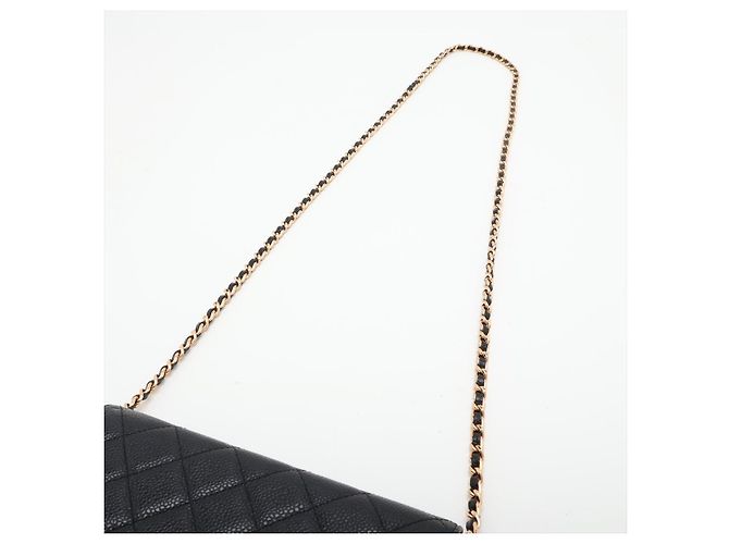 Chanel WOC Pelle Caviar Matelassé Flap Crossbody Black - vista 5
