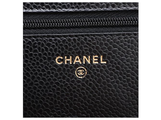 Chanel WOC Pelle Caviar Matelassé Flap Crossbody Black - vista 11