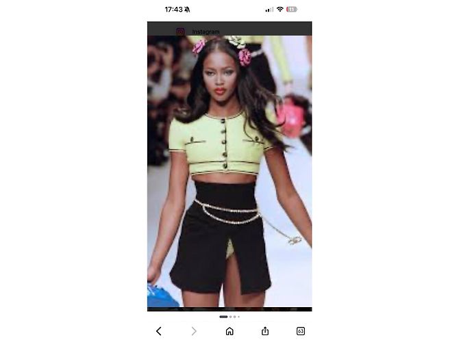 Falda Chanel de lana negra Colección Barbie 1995 - vista 12
