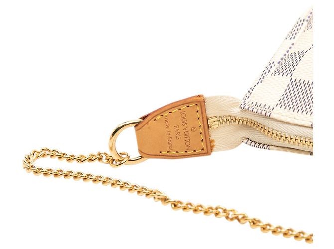 Borsa a mano Louis Vuitton Damier Azur Mini Pochette Accessoires Bianca - vista 5