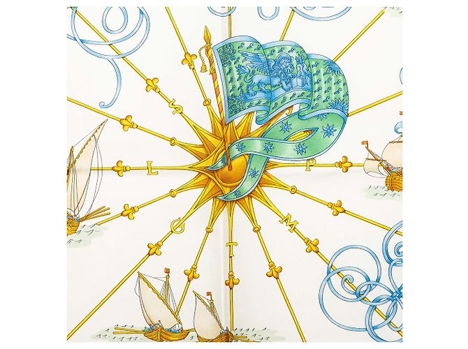 Hermès Voiles De Lumiere Seidentuch Weiß 90 Scarves - Ansicht 9