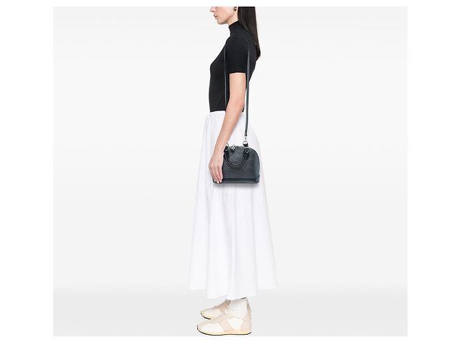 Borsa Satchel Louis Vuitton Epi Alma BB Nera - vista 6