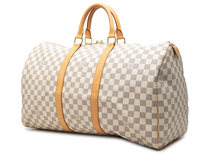 Borsa da viaggio Louis Vuitton Damier Azur Keepall 50 Bianca - vista 2