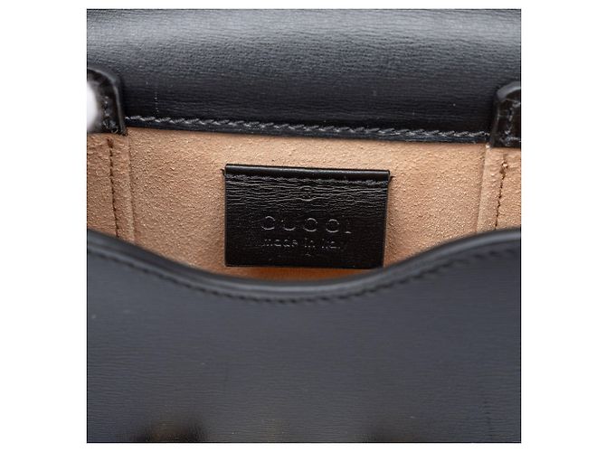 Borsa a tracolla Mini Horsebit 1955 Gucci in pelle nera - vista 5