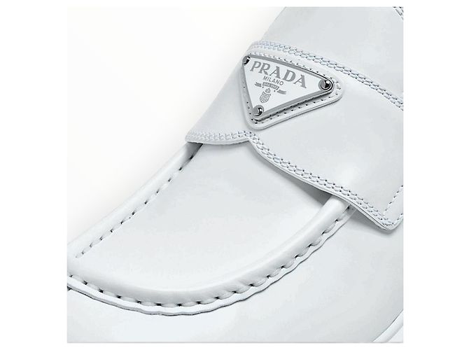 Prada Monolith Mocassini in pelle bianca - vista 16