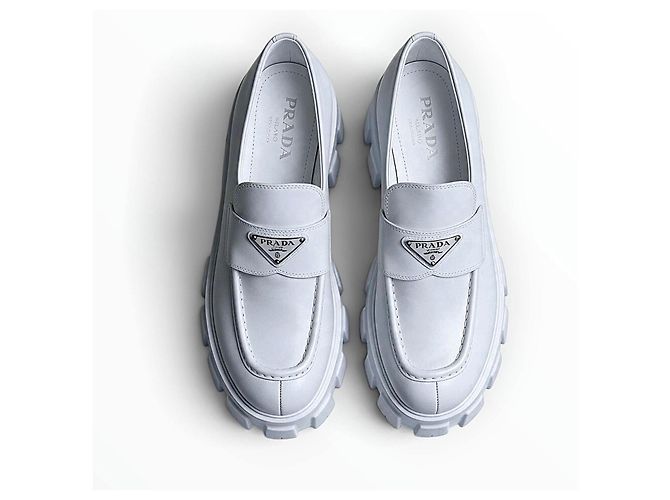 Prada Monolith Mocassini in pelle bianca - vista 2